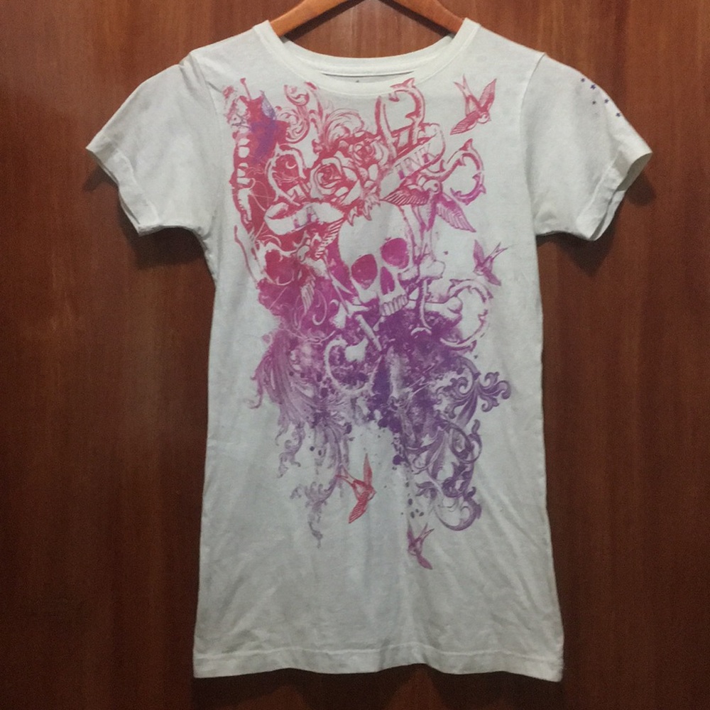 White Shirt with tattoo inspired designs